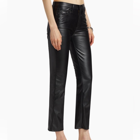 MOTHER Denim The Insider Ankle-Crop Faux Leather Pants - Picture 4 of 6